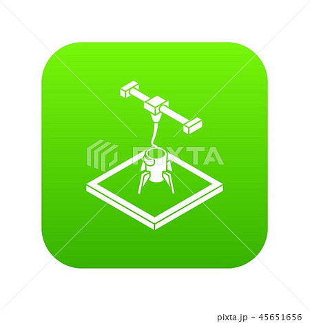 Rocket d printing icon green vector 45651656