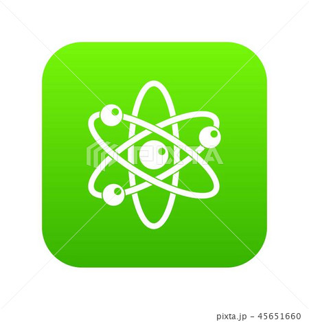 Atom with electrons icon digital green 45651660