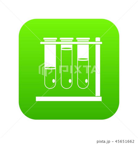 Three beakers icon digital green 45651662