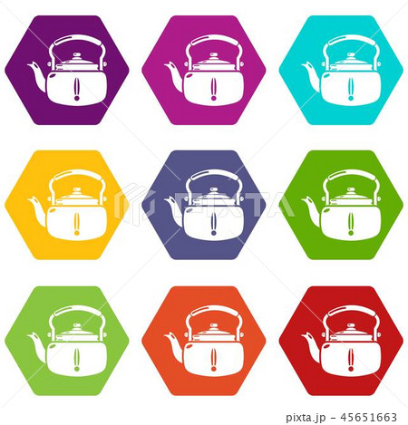 Kettle break icons set 9 vector 45651663