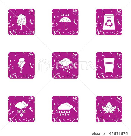 Nature protection icons set, grunge style 45651676