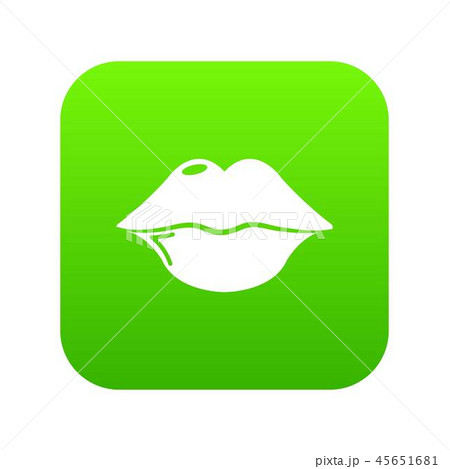 Lips icon green vector Lips icon green vector 45651681