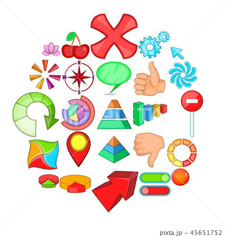 Arrow icons set, cartoon style 45651752