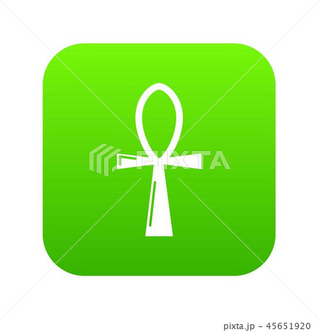 Ancient egyptian cross ankh icon green vector 45651920