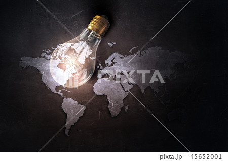 Light bulb on stone surface 45652001