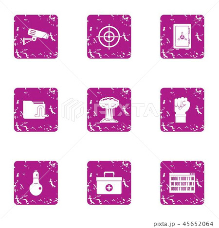 Explosion of thought icons set, grunge styleのイラスト素材 