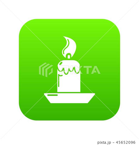 Candle icon green vector 45652096