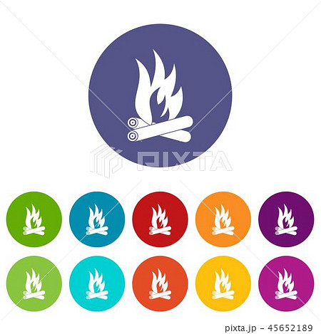 Bonfire icons set vector color 45652189