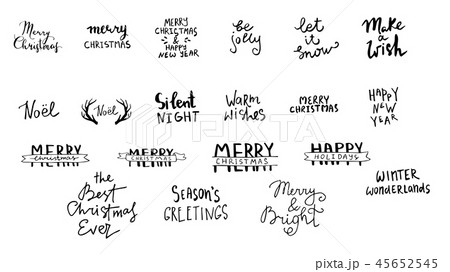 Set of Christmas lettering handwritten Set of Christmas lettering handwritten 45652545