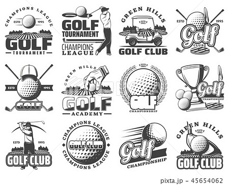 Golf Sport Game Vector Icons And Symbolsのイラスト素材