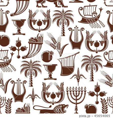 Israel Jewish culture seamless pattern Israel Jewish culture seamless pattern 45654065