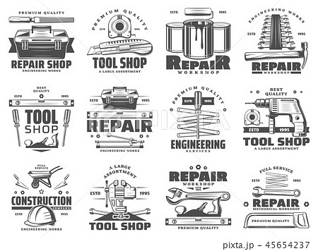Repair, service and work tools icons 45654237