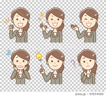 Suit female expression set upper body Suit female expression set upper body 45654488