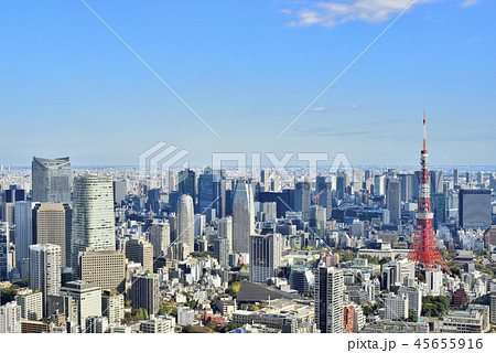 東京タワーと東京の街並み 45655916