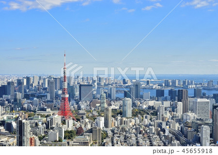 東京タワーと東京の街並み 東京タワーと東京の街並み 45655918