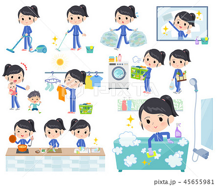 school girl Blue jersey_housekeeping 45655981