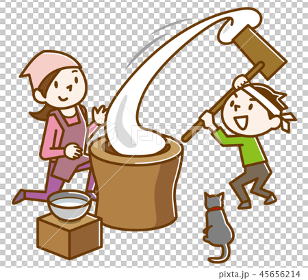 餅つきのイラスト素材