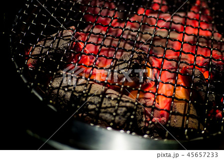 The heat from the hot stove. Grill Korean style. The heat from the hot stove. Grill Korean style. 45657233