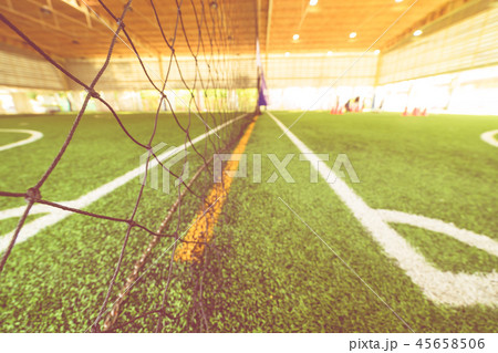Line of an indoor football soccer training field 45658506