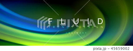 Fluid color wave line background. Trendy abstract layout template for business or technology 45659002
