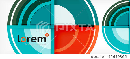 Modern geometric circles abstract background, colorful round shapes with shadow effects Modern geometric circles abstract background, colorful round shapes with shadow effects 45659366