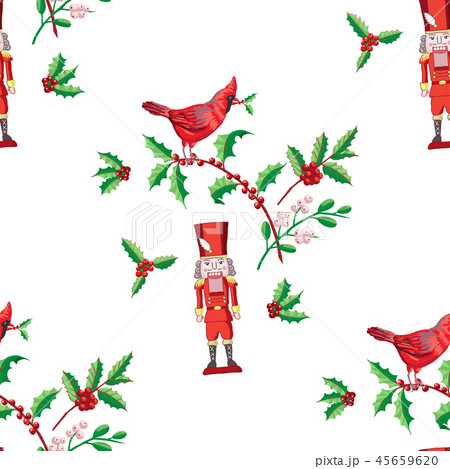 Seamless Pattern Christmas Decoration Poinsettia Seamless Pattern Christmas Decoration Poinsettia 45659620