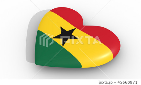 Heart in the colors of Ghana flag, side. Heart in the colors of Ghana flag, side. 45660971