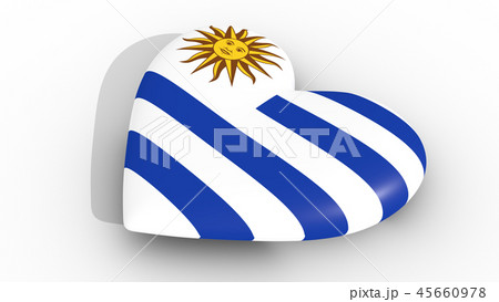 Heart in the colors of Uruguay flag, side. Heart in the colors of Uruguay flag, side. 45660978