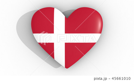Heart in the colors of Denmark flag, top. Heart in the colors of Denmark flag, top. 45661010