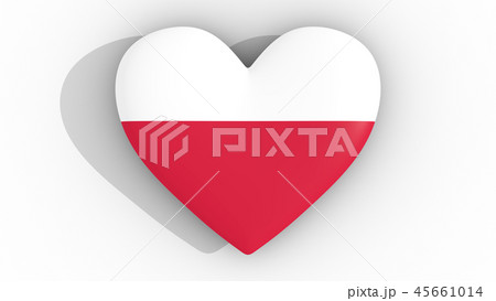 Heart in the colors of Poland flag, top. 45661014