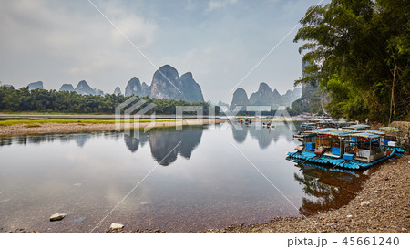 Lijiang River bank near Xingping, China. Lijiang River bank near Xingping, China. 45661240