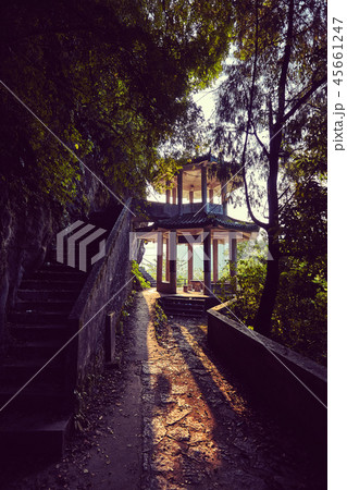 Mountain pagoda at sunset, China. 45661247