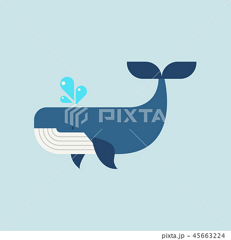 Whale in flat style Whale in flat style 45663224