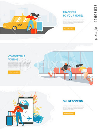 Airline Travel Web Service Site Vector Template Airline Travel Web Service Site Vector Template 45663633