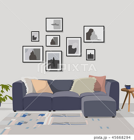 modern vector living room interior design....のイラスト素材 [45668294] - PIXTA
