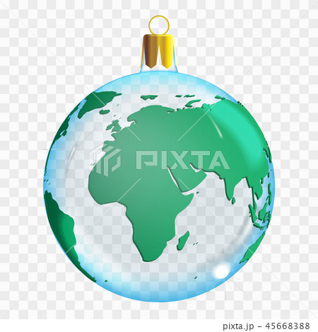 Template of glass transparent Christmas ball.  45668388