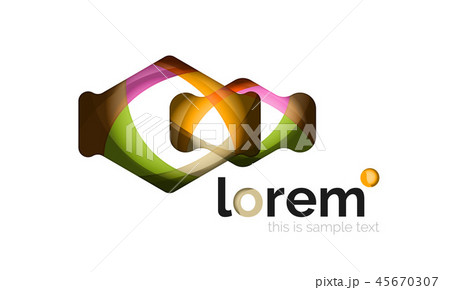 Abstract geometric design logo made of flowing elements Abstract geometric design logo made of flowing elements 45670307