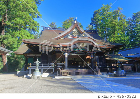 晴天下の香取神宮　拝殿 45670522