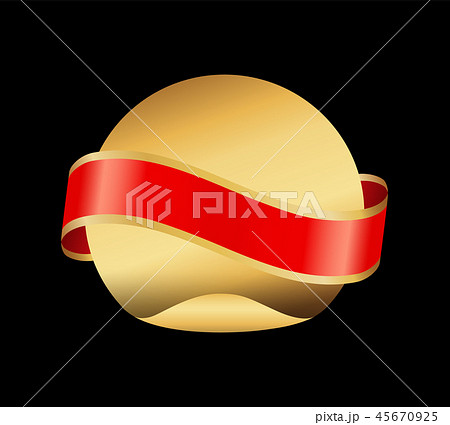 Ribbon Red Stripe and Circle Vector Illustration Ribbon Red Stripe and Circle Vector Illustration 45670925