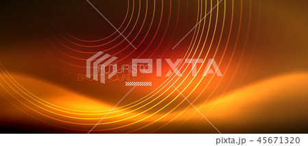Neon glowing techno lines, hi-tech futuristic abstract background template with square shapes Neon glowing techno lines, hi-tech futuristic abstract background template with square shapes 45671320