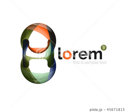 Abstract geometric design logo made of flowing elements Abstract geometric design logo made of flowing elements 45671815