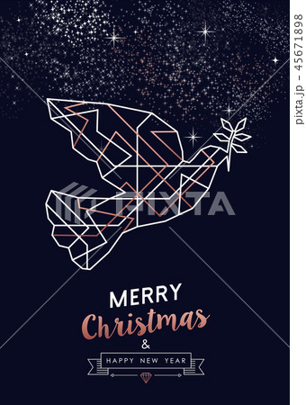 Christmas and New Year copper outline bird card Christmas and New Year copper outline bird card 45671898
