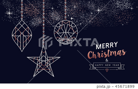 Christmas and New Year copper line greeting card 45671899