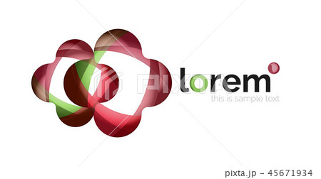 Abstract geometric design logo made of flowing elements Abstract geometric design logo made of flowing elements 45671934