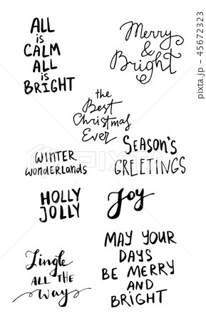 Set of Christmas lettering handwritten Set of Christmas lettering handwritten 45672323