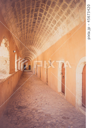 Passageway in the West Gate at the Arkadi Monastery, Arkadi, Crete, Greece 45673420