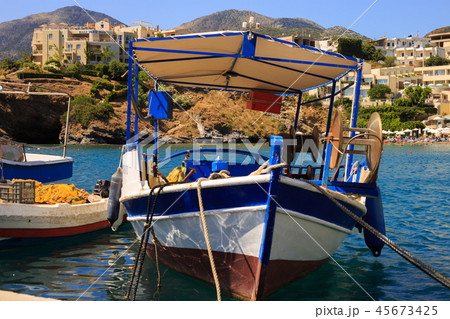 Fishing boat in the harbor of the Mediterranean close-up Fishing boat in the harbor of the Mediterranean close-up 45673425