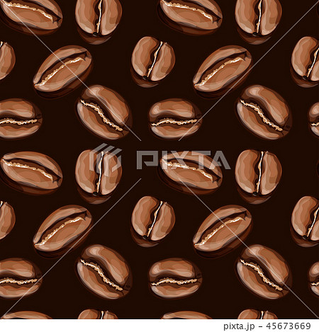 Aromatic roasted coffee beans on dark brown background seamless pattern. Aromatic roasted coffee beans on dark brown background seamless pattern. 45673669