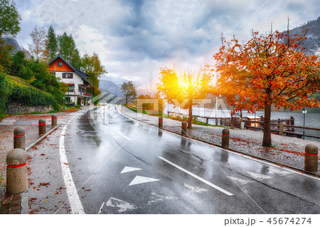 houses in Brauhof village on the lake Grundlsee. 45674274