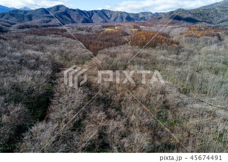 晩秋の北海道の空撮 晩秋の北海道の空撮 45674491